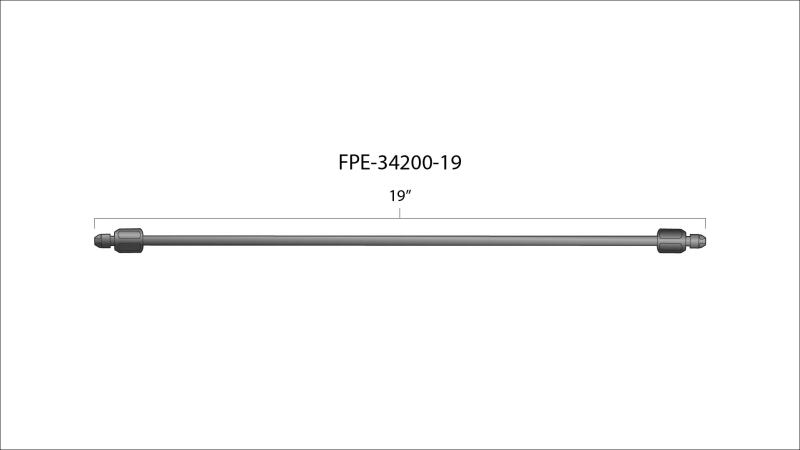 Fleece Performance 19in High Pressure Fuel Line (8mm x 3.5mm Line, M14x1.5 Nuts)