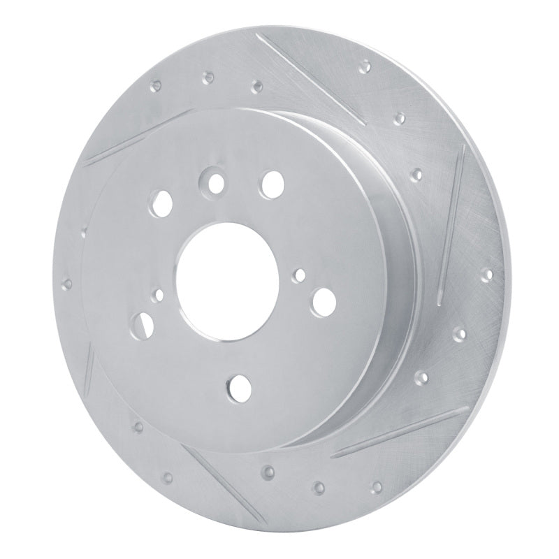 R1 Concepts R1 18-24 Toyota Camry Rear Right Drilled & Slotted Silver Brake Rotor