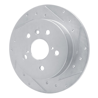 R1 Concepts R1 18-24 Toyota Camry Rear Right Drilled & Slotted Silver Brake Rotor