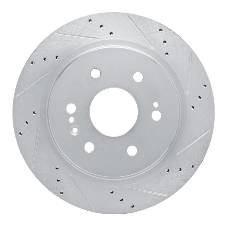 R1 Concepts R1 2019-2025 Cadillac Escalade ESV Rear Right Drilled & Slotted Silver Brake Rotor