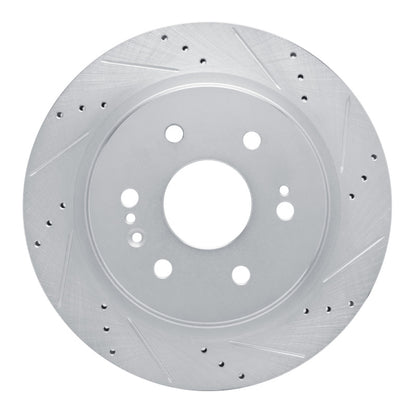 R1 Concepts R1 2019-2025 Cadillac Escalade ESV Rear Right Drilled & Slotted Silver Brake Rotor