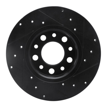 R1 Concepts R1 15-25 Alfa Romeo Tonale Rear Left Drilled & Slotted Black Brake Rotor