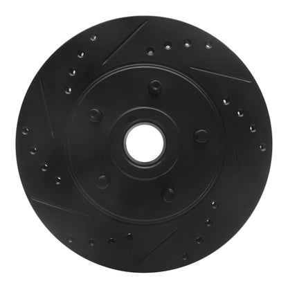 R1 Concepts R1 87-92 Lincoln Mark VII Front Left Drilled & Slotted Black Brake Rotor