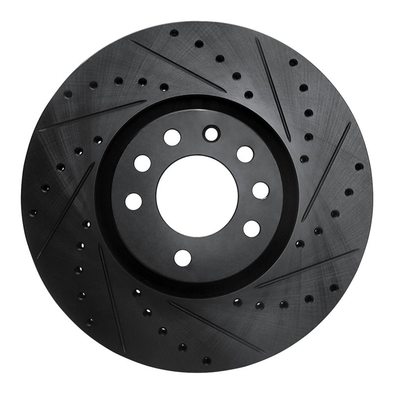 R1 Concepts R1 03-11 Cadillac BLS (Mexico) Front Right Drilled & Slotted Black Brake Rotor