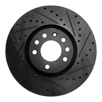 R1 Concepts R1 03-11 Cadillac BLS (Mexico) Front Right Drilled & Slotted Black Brake Rotor