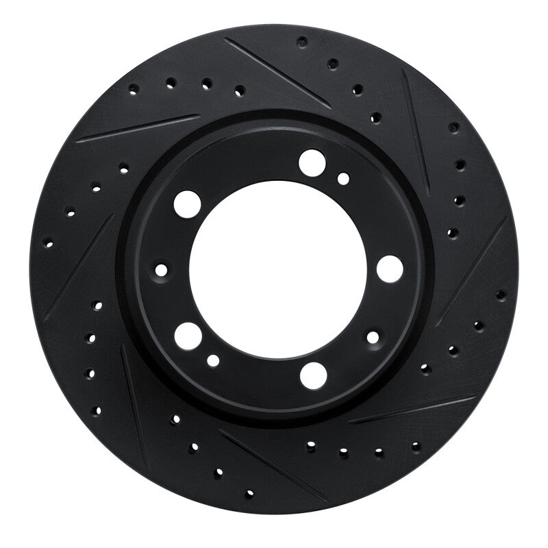 R1 Concepts R1 87-95 Porsche 968 Front Right Drilled & Slotted Black Brake Rotor