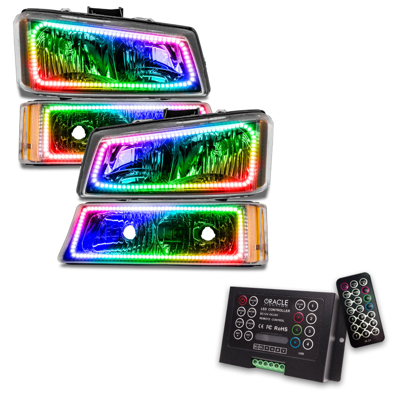 ORACLE Lighting Oracle Chevrolet Silverado 03-06 Square Halo Kit - ColorSHIFT w/ 2.0 Controller