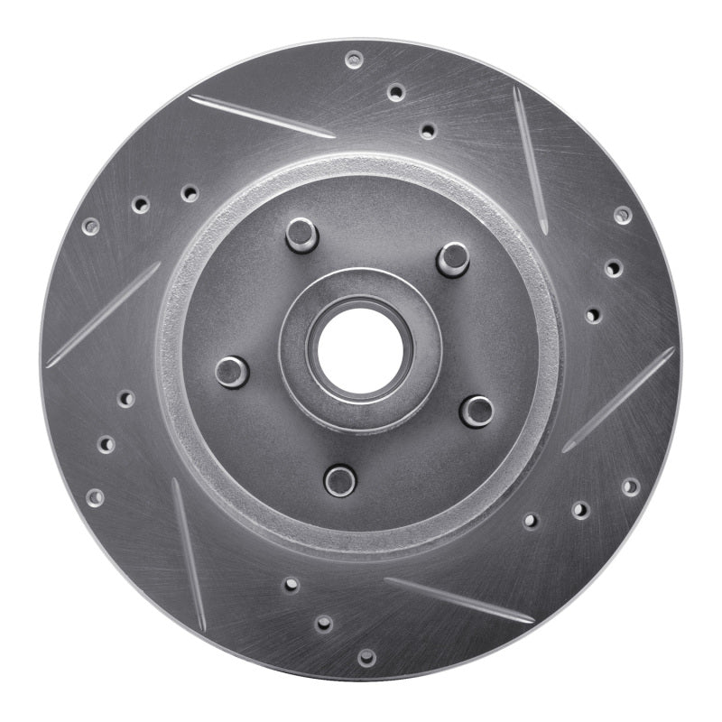 R1 Concepts R1 70-72 Ford LTD Front Right Drilled & Slotted Silver Brake Rotor
