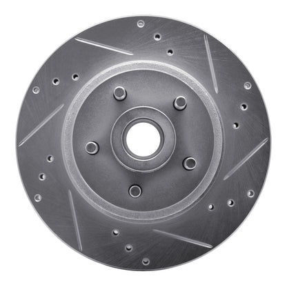 R1 Concepts R1 70-72 Ford LTD Front Right Drilled & Slotted Silver Brake Rotor