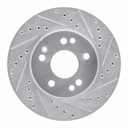R1 Concepts R1 84-95 Mercedes-Benz 260E Front Right Drilled & Slotted Silver Brake Rotor