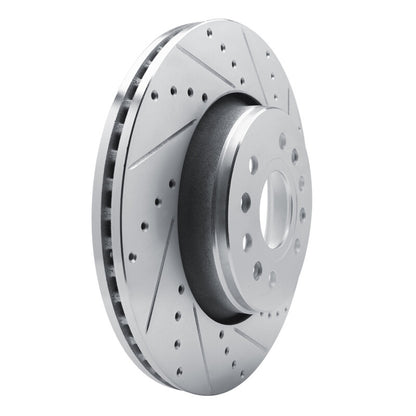 R1 Concepts R1 21-25 Jeep Grand Wagoneer Front Right Drilled & Slotted Silver Brake Rotor