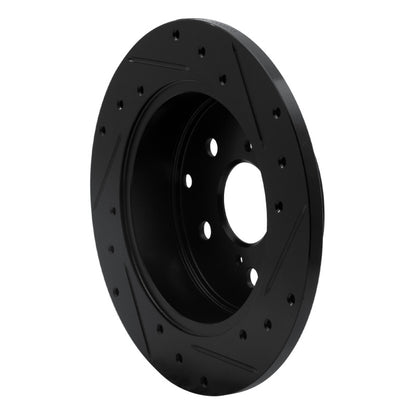 R1 Concepts R1 06-18 Lexus HS250H Rear Left Drilled & Slotted Black Brake Rotor