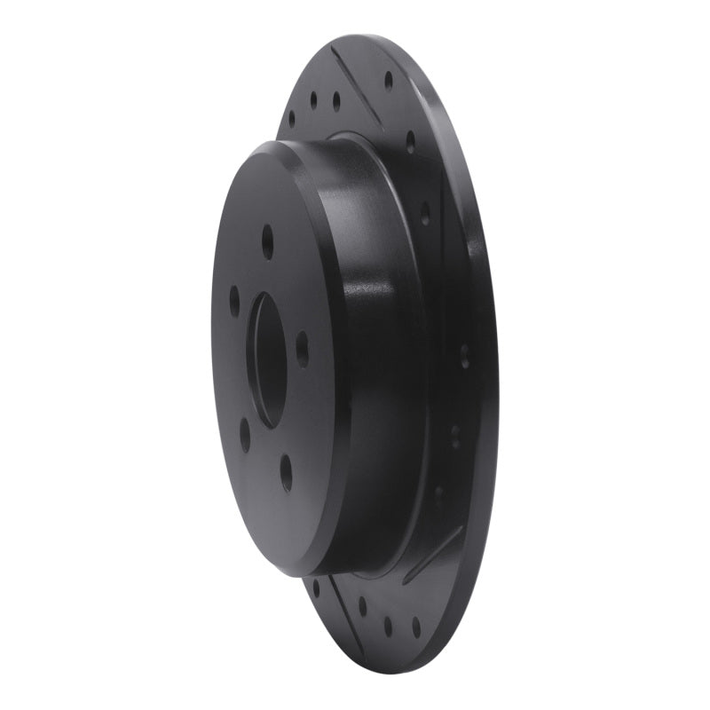 R1 Concepts R1 95-07 Chrysler CIRRUS Rear Right Drilled & Slotted Black Brake Rotor