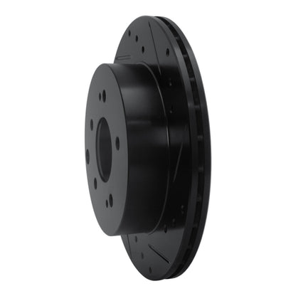 R1 Concepts R1 06-12 Mitsubishi Eclipse Rear Right Drilled & Slotted Black Brake Rotor