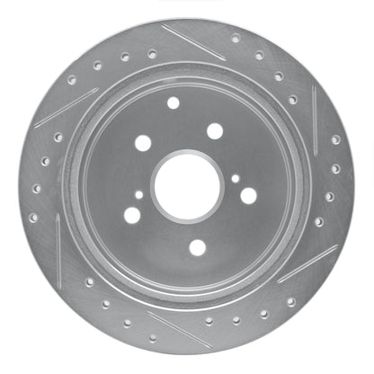 R1 Concepts R1 86-97 Toyota Previa Rear Left Drilled & Slotted Silver Brake Rotor