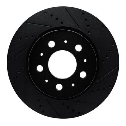 R1 Concepts R1 17-25 Tesla Model 3 Front Right Drilled & Slotted Black Brake Rotor