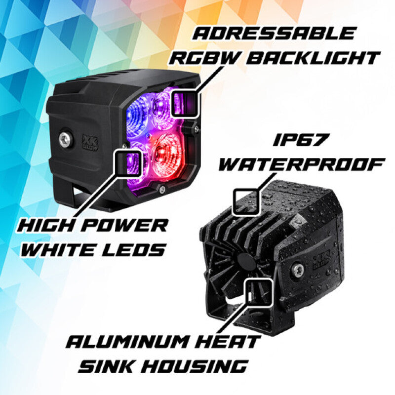 XKGlow XKmax RGBW Addressable Cube Light - Spot Beam