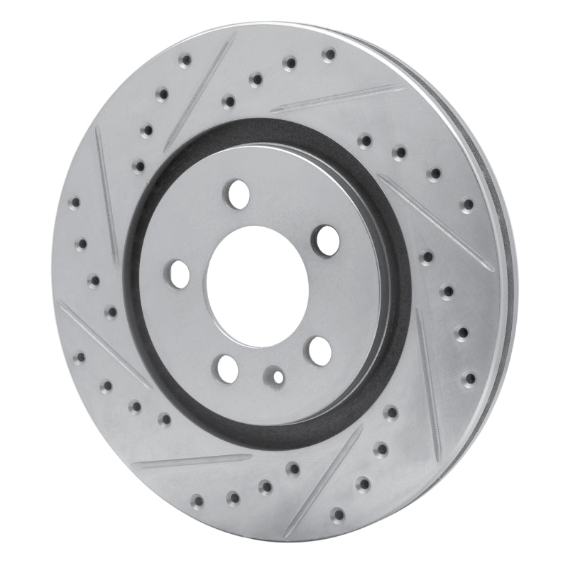 R1 Concepts R1 92-95 Volkswagen Jetta Sedan Front Left Drilled & Slotted Silver Brake Rotor