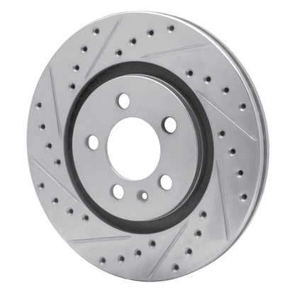 R1 Concepts R1 92-95 Volkswagen Jetta Sedan Front Left Drilled & Slotted Silver Brake Rotor