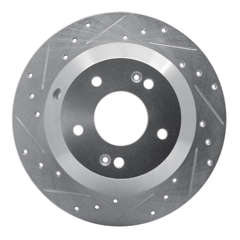 R1 Concepts R1 10-21 Hyundai Santa Fe Rear Left Drilled & Slotted Silver Brake Rotor