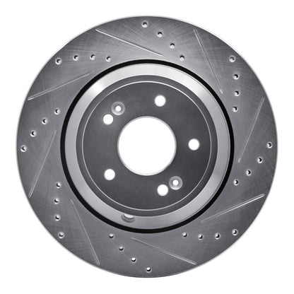 R1 Concepts R1 18-23 Genesis G80 Rear Right Drilled & Slotted Silver Brake Rotor