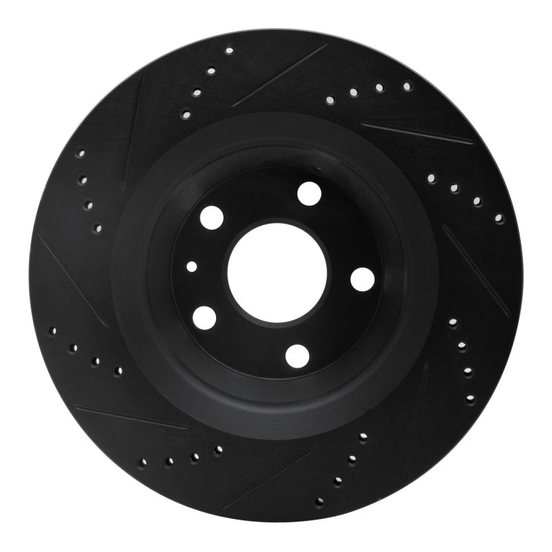 R1 Concepts R1 08-15 Audi TT Quattro RS Rear Right Drilled & Slotted Black Brake Rotor