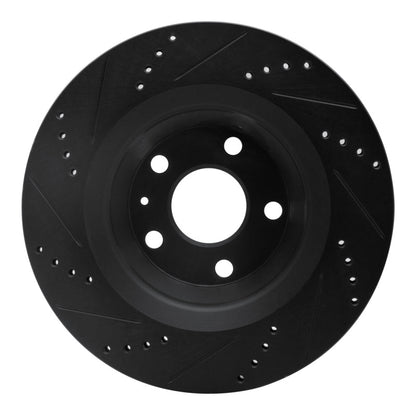 R1 Concepts R1 08-15 Audi TT Quattro RS Rear Right Drilled & Slotted Black Brake Rotor