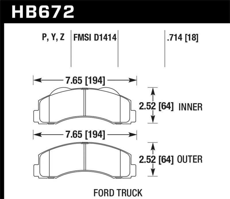 Hawk Performance Hawk 10-11 Ford Expedition/F-150 SVT Raptor / 10-11 F-150 Performance Ceramic Front Street Brake Pad
