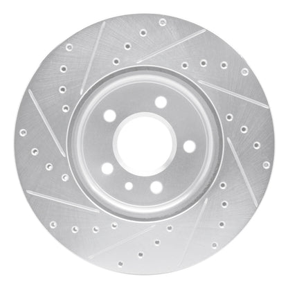 R1 Concepts R1 14-19 Buick CASCADA Front Right Drilled & Slotted Silver Brake Rotor