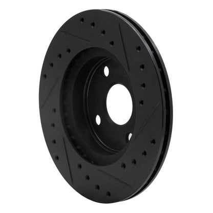 R1 Concepts R1 92-95 Toyota Paseo Front Left Drilled & Slotted Black Brake Rotor