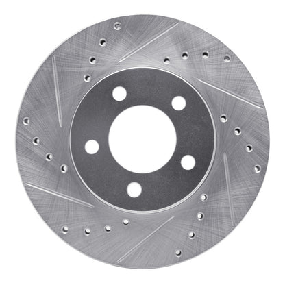 R1 Concepts R1 91-00 Ford Taurus (Excl SHO) Front Left Drilled & Slotted Silver Brake Rotor