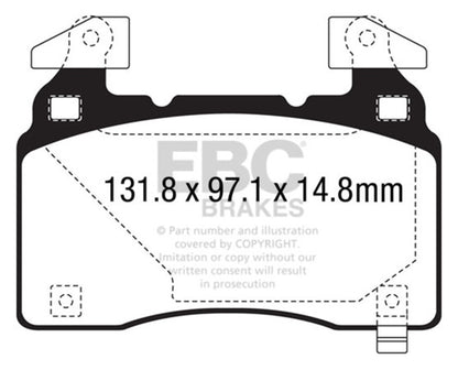 EBC 14+ Cadillac CTS Vsport 3.6 Twin Turbo Redstuff Front Brake Pads