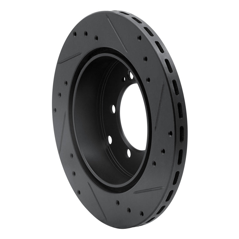 R1 Concepts R1 91-93 Dodge STEALTH Rear Left Drilled & Slotted Black Brake Rotor