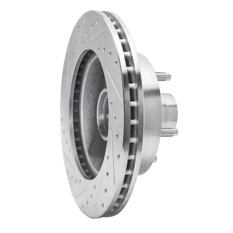 R1 Concepts R1 94-01 Ford E-150 Econoline Club Wagon Front Right Drilled & Slotted Silver Brake Rotor