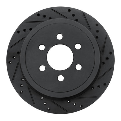 R1 Concepts R1 03-03 Dodge Durango Rear Right Drilled & Slotted Black Brake Rotor