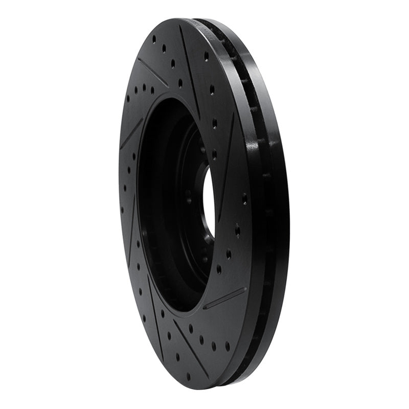 R1 Concepts R1 06-10 Jaguar XK Front Left Drilled & Slotted Black Brake Rotor