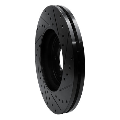 R1 Concepts R1 06-10 Jaguar XK Front Left Drilled & Slotted Black Brake Rotor