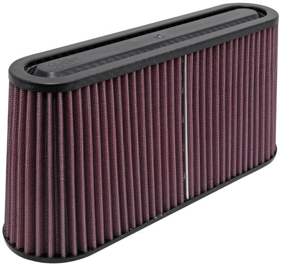 K&N Engineering K&N Filter Univ Air Filter Carbon Fiber Top/Base Oval FLG 12x3-1/2in B / 11x2-1/2in T / 5-3/4in H