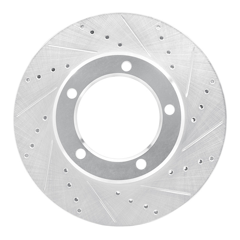 R1 Concepts R1 98-07 Lexus LX470 Front Right Drilled & Slotted Silver Brake Rotor