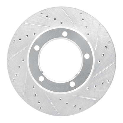 R1 Concepts R1 98-07 Lexus LX470 Front Right Drilled & Slotted Silver Brake Rotor