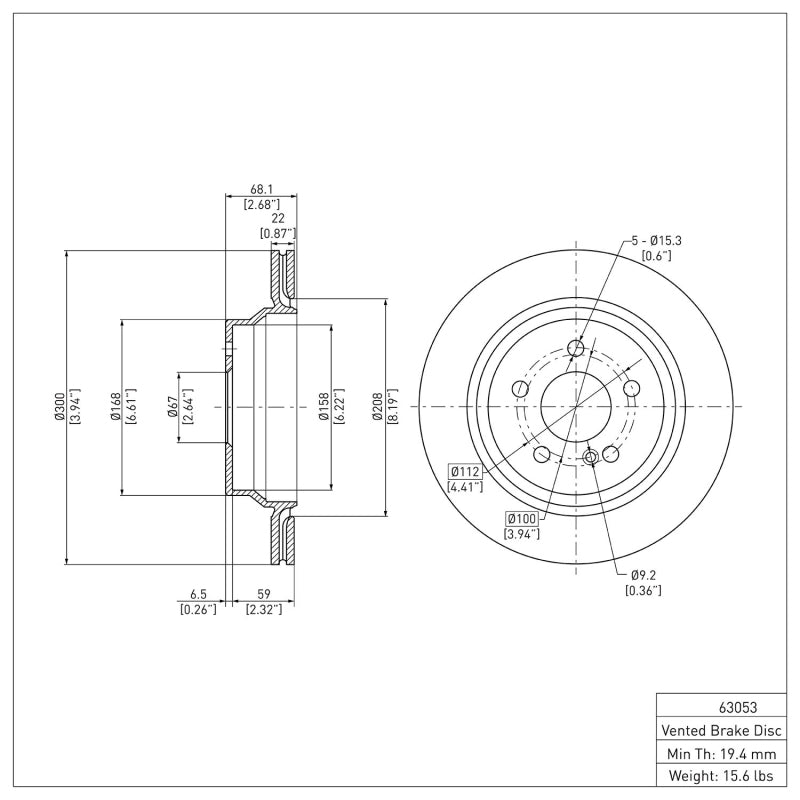 DFC 03-17 Mercedes-Benz CLS400 Rear Brake Rotor