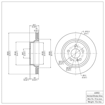 DFC 03-17 Mercedes-Benz CLS400 Rear Brake Rotor
