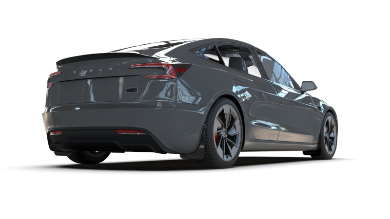 Rally Armor 24-26 Tesla Model 3 Highland Black UR Mud Flap White Logo
