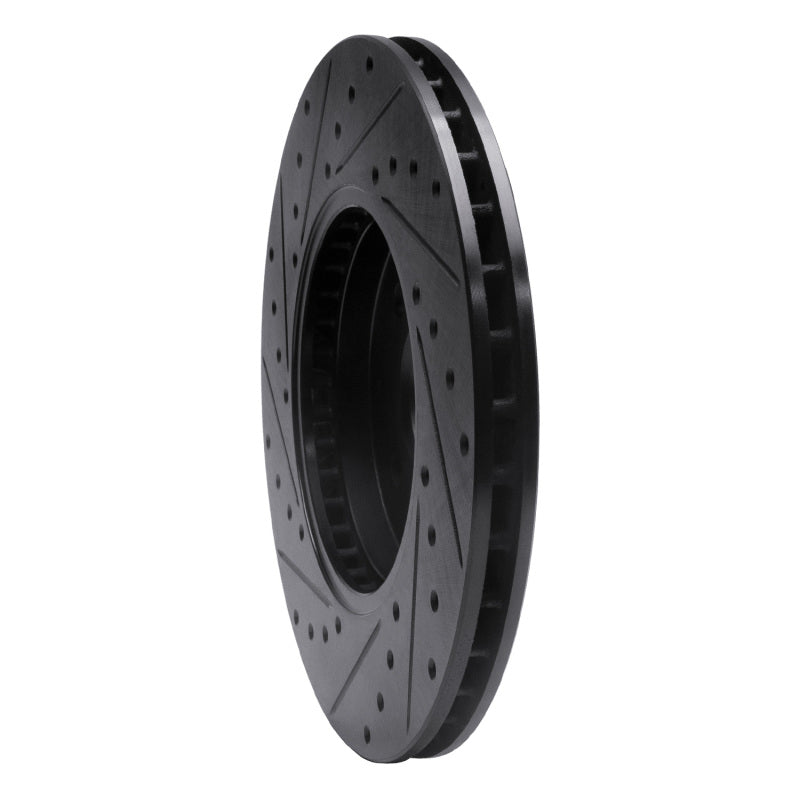 R1 Concepts R1 02-04 Ford Focus Front Right Drilled & Slotted Black Brake Rotor