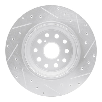 R1 Concepts R1 07-17 Lexus LS600h Left Rear Drilled & Slotted Silver Brake Rotor