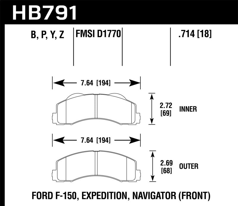 Hawk Performance Hawk 14-16 Ford F-150 HPS 5.0 Front Brake Pads