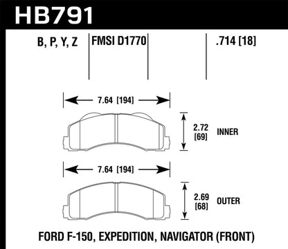 Hawk Performance Hawk 14-16 Ford F-150 HPS 5.0 Front Brake Pads