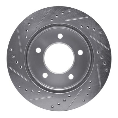 R1 Concepts R1 97-04 Ford F-150 4WD Front Right Drilled & Slotted Silver Brake Rotor