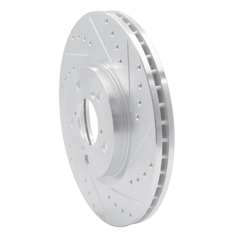 R1 Concepts R1 06-14 Honda Ridgeline Front Right Drilled & Slotted Silver Brake Rotor