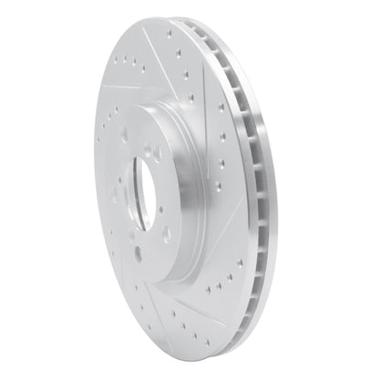 R1 Concepts R1 06-14 Honda Ridgeline Front Right Drilled & Slotted Silver Brake Rotor